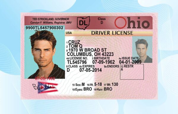 Editable Ohio Drivers License Template