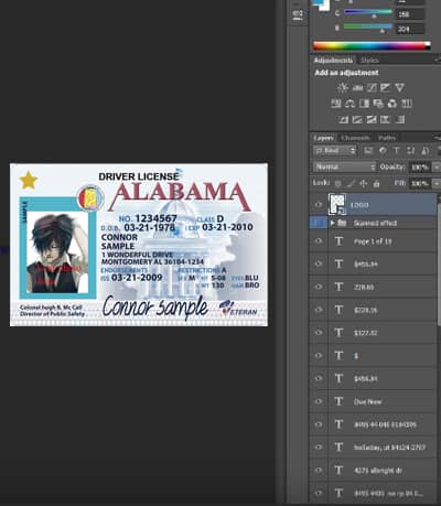 Alabama Drivers License Template