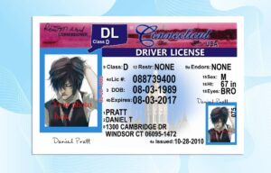 Editable Connecticut Drivers License Template