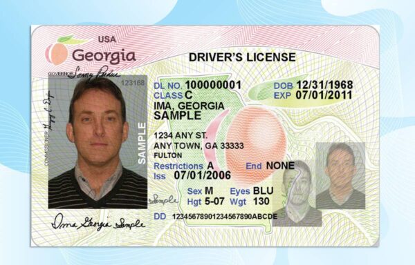 Georgia Drivers License Template - PSD file