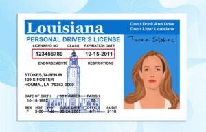 Editable Louisiana Drivers License Template