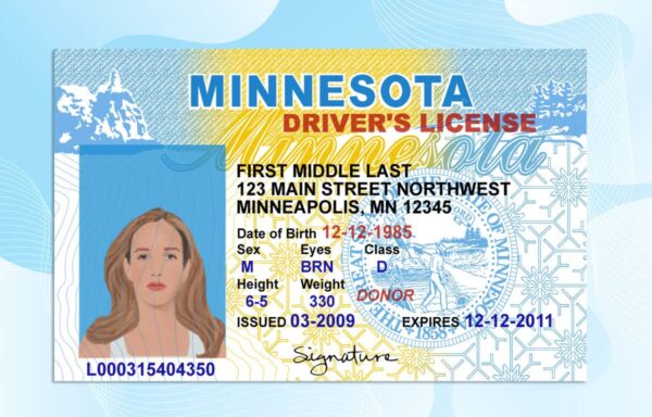 Editable Minnesota Drivers License Template
