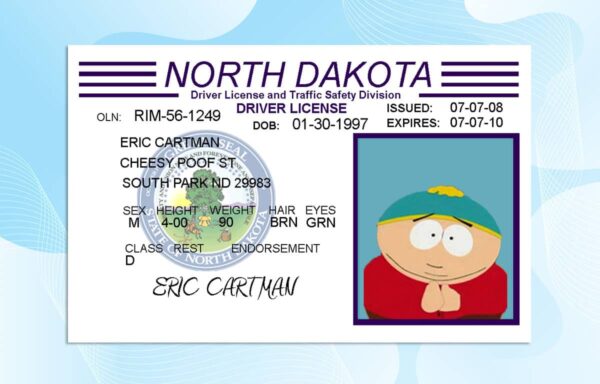 Editable North Dakota Drivers License Template