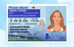 Editable Rhode Island Drivers License Template