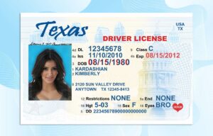 Editable Texas Drivers License Template