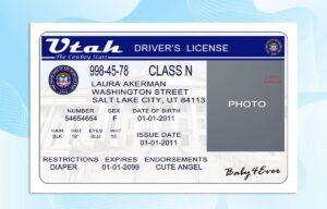 Editable Utah Drivers License Template