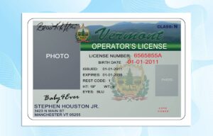 Editable Vermont Drivers License Template