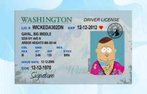 Editable Washington Drivers License Template