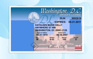 Editable Washington DC Drivers License Template