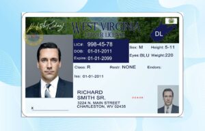 Editable West Virginia Drivers License Template