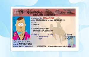 Editable Wyoming Drivers License Template