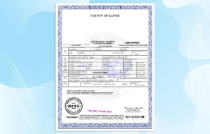 USA State of California Birth Certificate Template