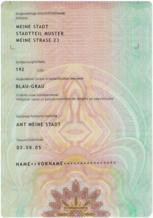 Editable German Passport Template
