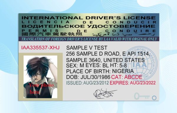 Editable International Drivers License Template