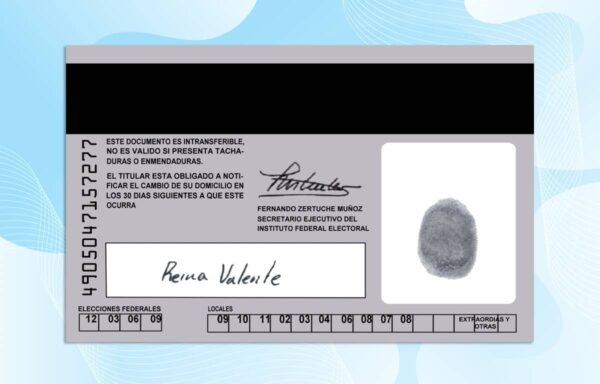 Editable Mexican IFE Card PSD Template