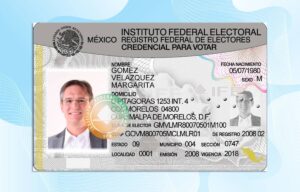 Editable Mexican IFE Card PSD Template