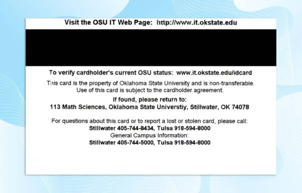 Editable Oklahoma State University ID PSD Template