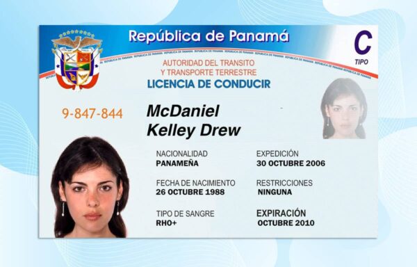 Editable Panama Drivers License Template