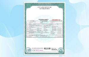 USA San Francisco Birth Certificate Template