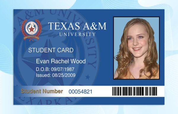 Editable Texas A&M University ID PSD Template