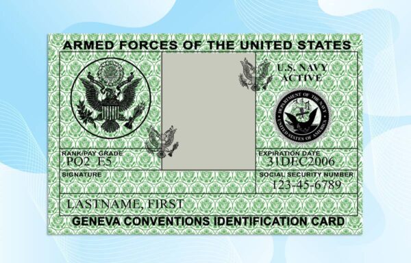 Editable USA Military ID PSD Template
