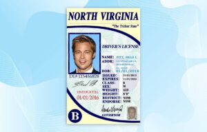Editable North Virginia Drivers License Template