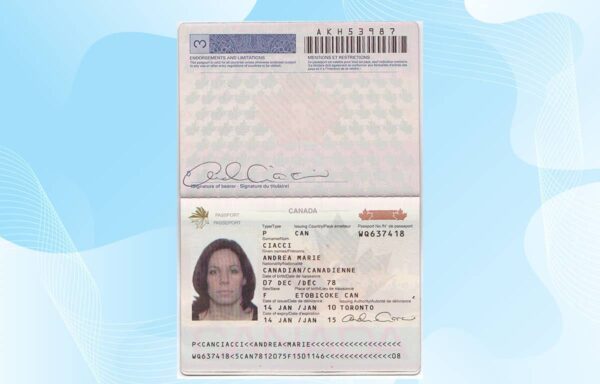 Editable Canada Passport Template