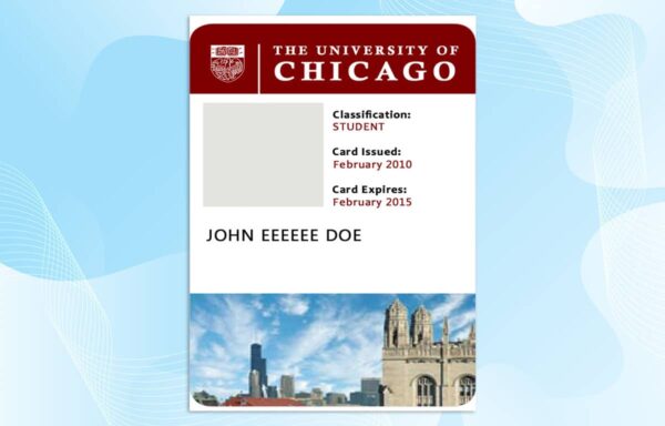 Editable University of Chicago ID PSD Template
