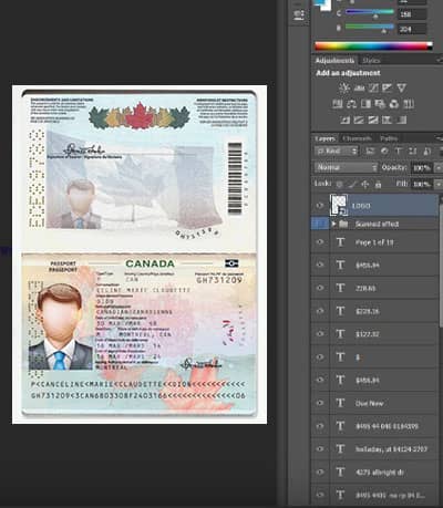 Editable Canada Passport Template
