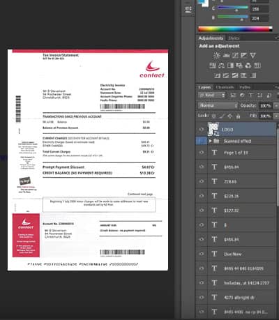 Editable New Zealand Electric Bill Template