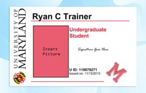 Editable University of Maryland ID PSD Template