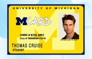 Editable University of Michigan ID PSD Template