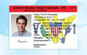 Editable Virgin Islands Drivers License Template