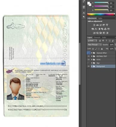 Cyprus Passport Template