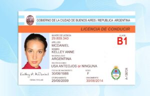 Editable Argentina drivers license Template