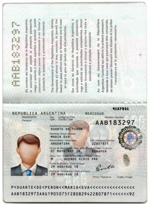 Editable Argentina Passport Template