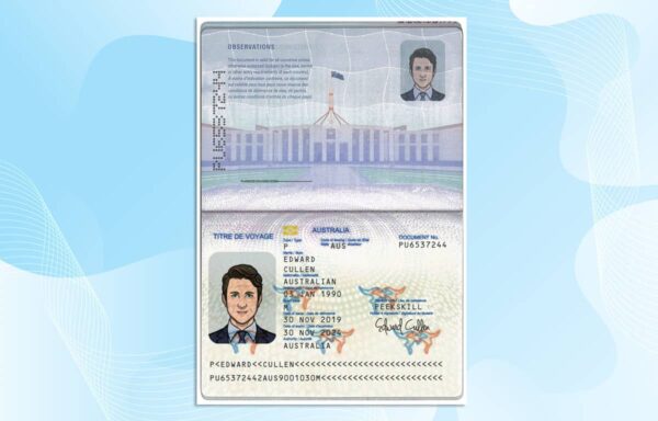 Editable Australia Passport Template