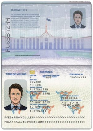 Editable Australia Passport Template