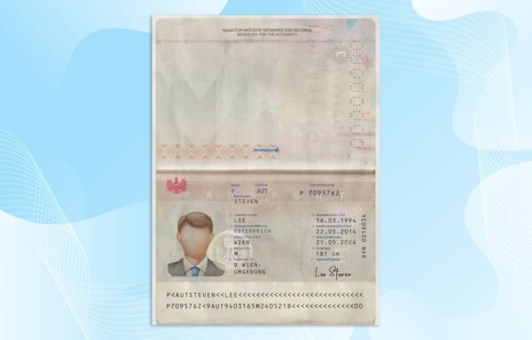 Editable Austria Passport Template