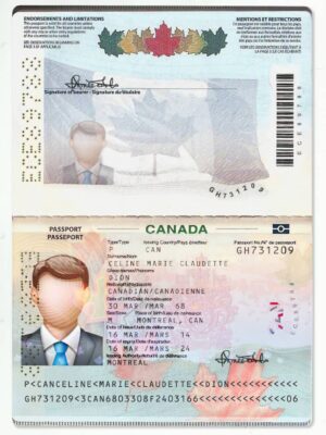 Editable Canada Passport Template