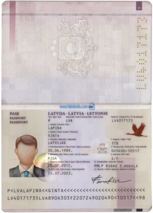 Editable Latvia Passport Template