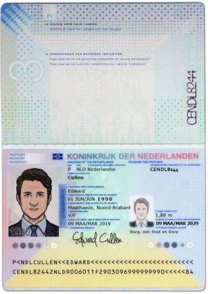 Editable Netherlands Passport Template