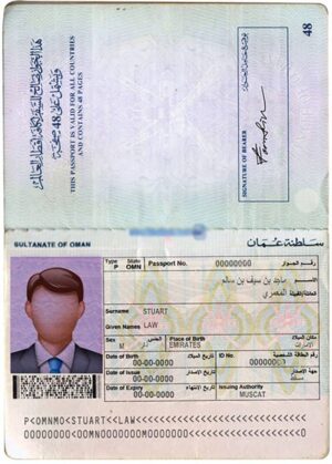Editable Oman Passport Template