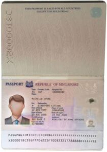 Editable Singapore Passport Template