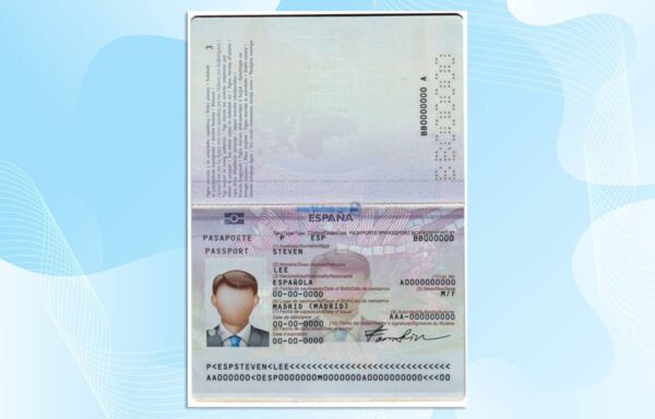 Editable Spain Passport Template