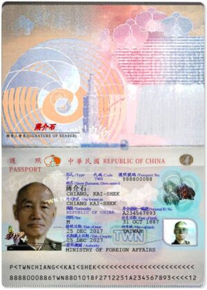 Editable Taiwan Passport Template