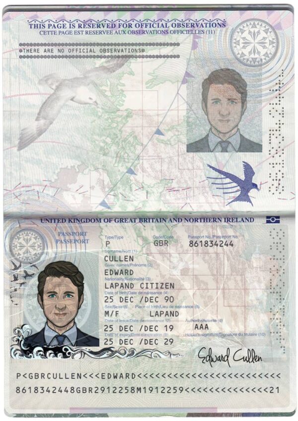 Editable UK Passport Template