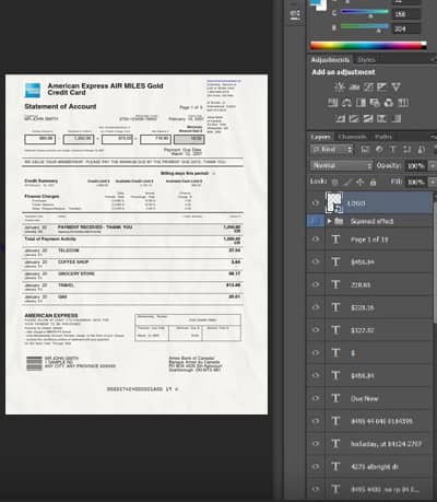 Amex Air Miles Gold Card Statement Template 