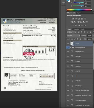 California Utility Bill Template