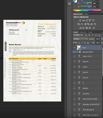 Commonwealth Bank Statement Template